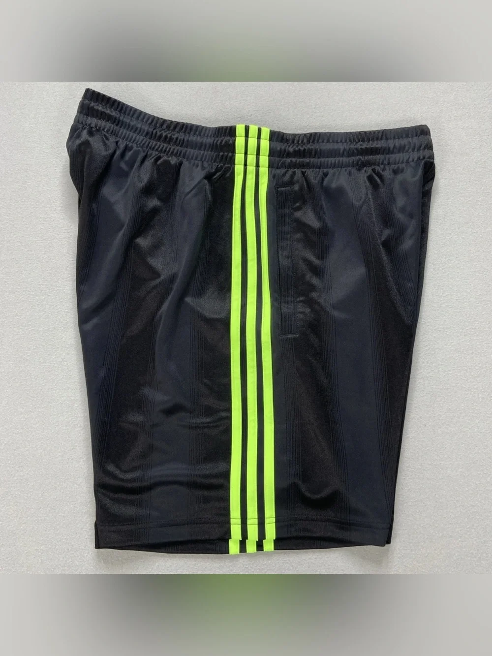 adidas Black Shorts with Neon Green Center Stripes adicolor jacquard JW5929